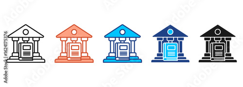 Library Icon Set Multiple Style Collection