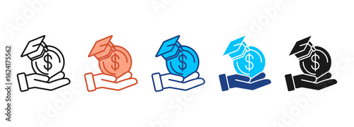 Scholarship Icon Set Multiple Style Collection
