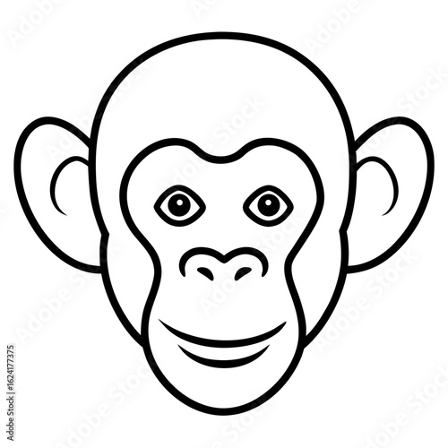 Photography A black and white drawing of a monkey