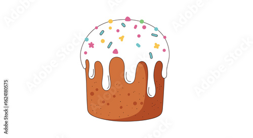 Deliciously decorated easter bread with white icing and colorful sprinkles a sweet celebration treat