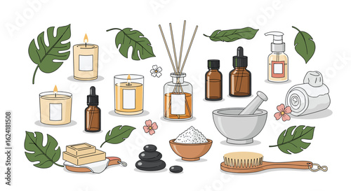 A serene collection of aromatherapy essentials for ultimate relaxation and rejuvenation