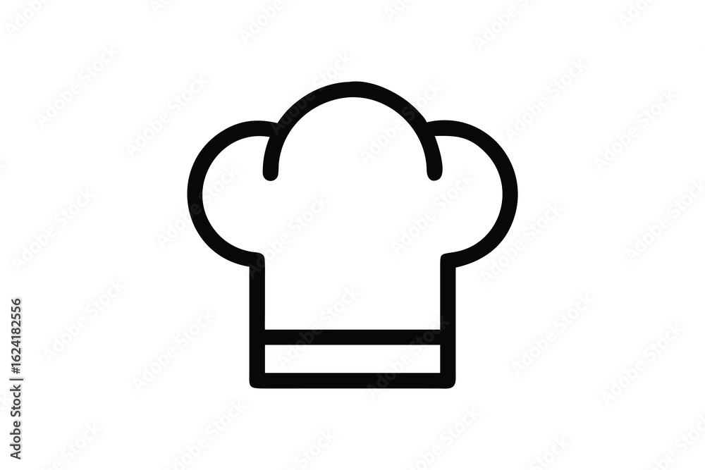 Chef Hat Icon Outline Symbol for Cooking and Kitchen Design Chef Hat Icon Outline Symbol for Cooking and Kitchen Design