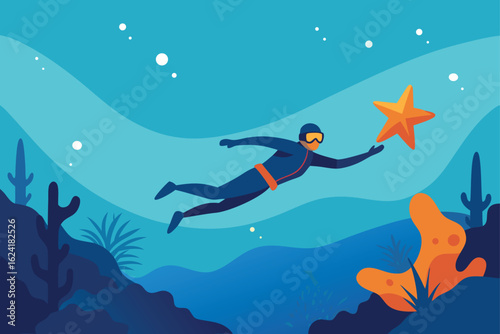 reef-snorkeling-with-tropical-starfish-and-sea-fan.eps