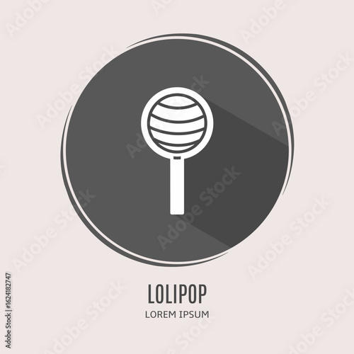 Symbol lolipop logo. Illustration of lolipop in flat. Stock vector.