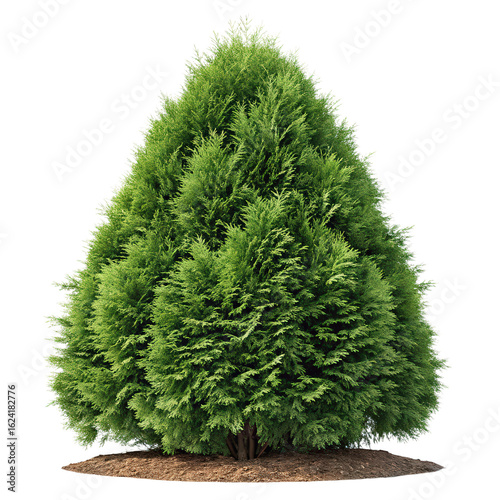 Thuja Occidentalis Frontal Set Smaragd Evergreen Emerald Green American Arborvitae PNG Tree Image Coniferous Plant Front View PNG Lush Foliage Botanical Illustration Transparent Background Image