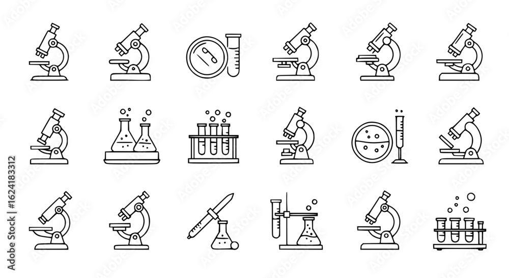 Fototapeta premium Science research equipment for laboratory experiments set