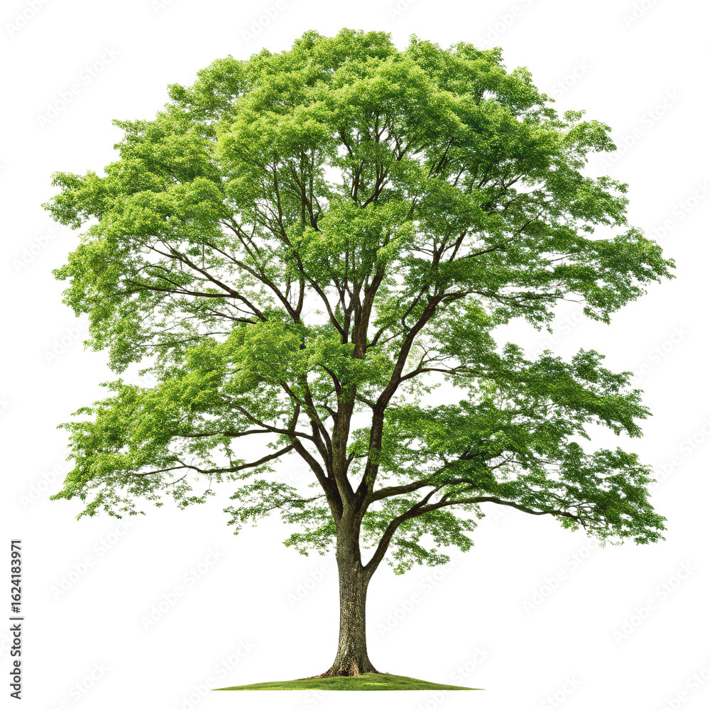 Fototapeta premium Tree on transparent background real tree green leaves png nature png realistic tree foliage png lush greenery isolated on clear background png vibrant green leaves png botanical illustration png