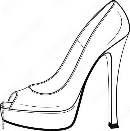 Black high heel shoes fashion footwear with elegant design and stylish leather stiletto for women