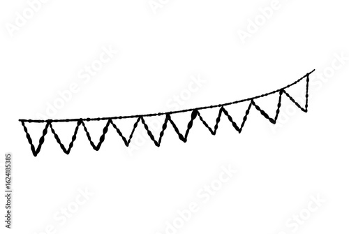 Hand-drawn Triangle Garland Banner Illustration