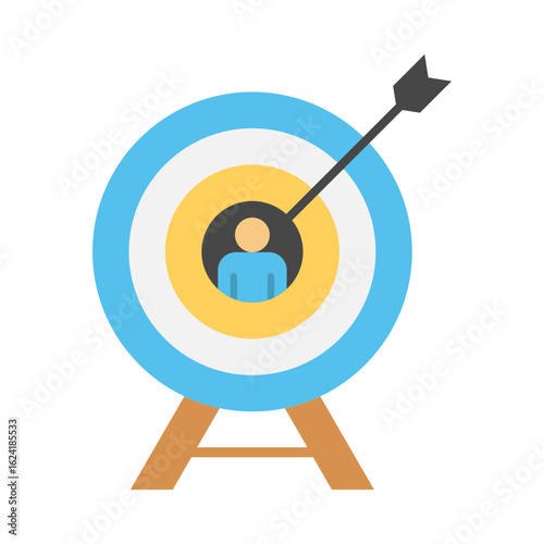 Target People Icon Vector Illustration Flat Version