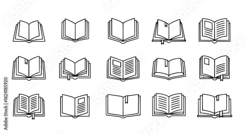 Book icons show learning and literacy for academic studies