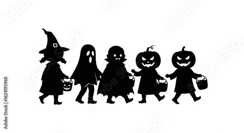 Halloween Kids Parade Silhouette
