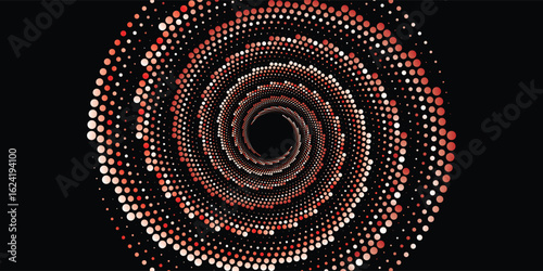 Sound wave rhythm lines spiral dynamic abstract vector background in circle dot shape