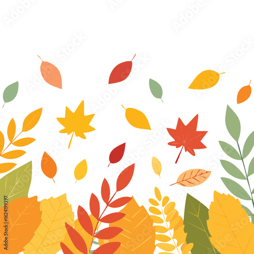 Illustration Collection of Various Autumn Leaf Types - AI Generated