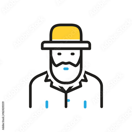 Multi color icon for israeli