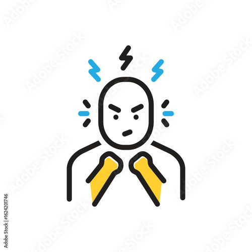 Multi color icon for anger