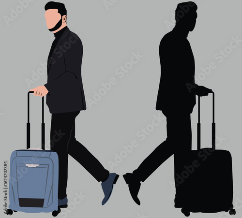 man with suitcase