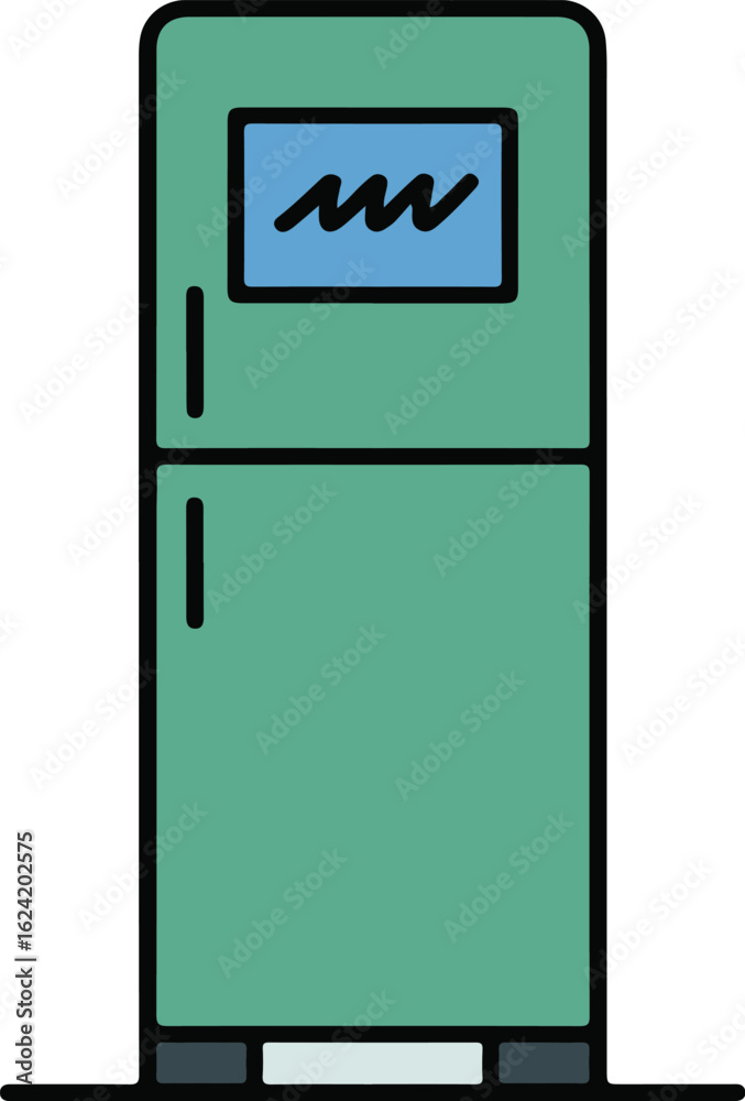 Retro teal refrigerator with digital display Retro teal refrigerator with digital display