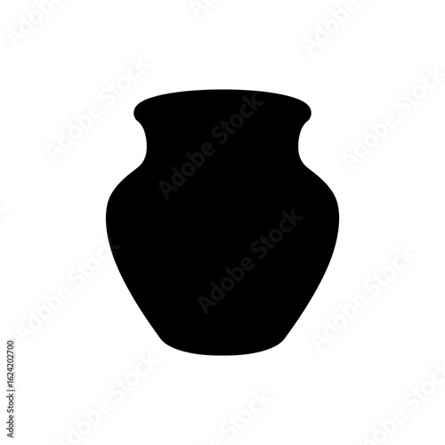 Clay pot silhouette vector flat illustration design. 