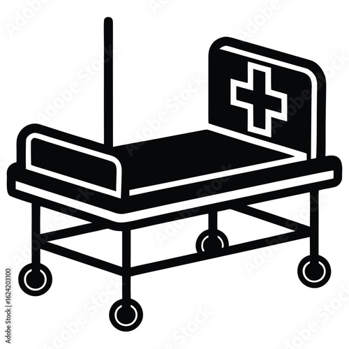 hospital bed vector icon