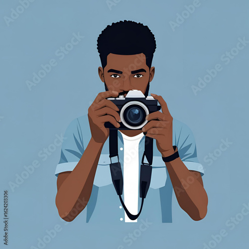 Cartoon Photographer Character Vector