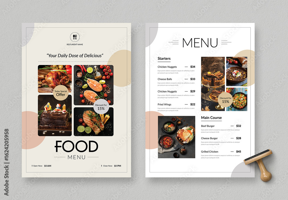 Food Menu Template Layout Stock Template | Adobe Stock