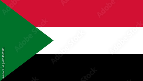 Sudan flag displayed symbolizing national pride and patriotism