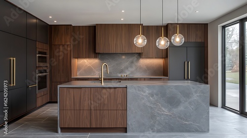 Modern kitchen interior with stylish sink design and contemporary home decor making sleek look