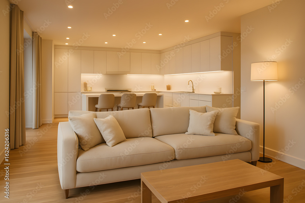 Modern living room kitchen interior design home decor furniture couch Modern living room kitchen interior design home decor furniture couch