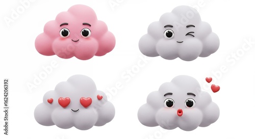 Cute cartoon cloud illustrations