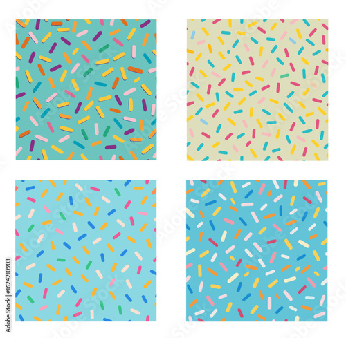 Seamless pattern with colorful sprinkles. vector illustration