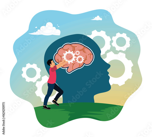 A man solves problems by brainstorming ideas.