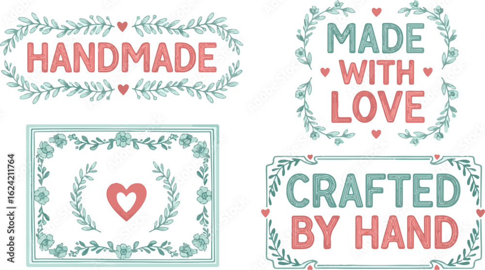 Fototapeta premium Handmade labels with text 