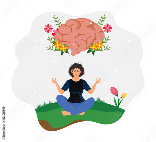 Photos Women meditate to improve mental clarity and emotional balance.