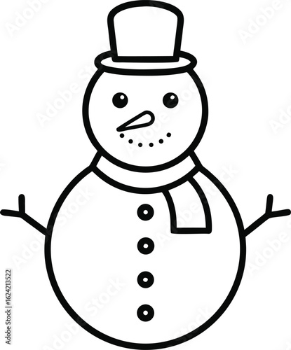 snowman with a scarf and snowman vector.