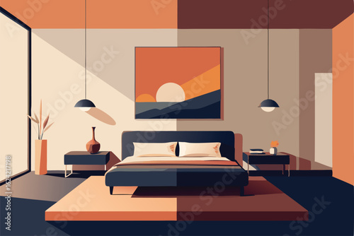 minimalist bedroom design with neutral tones  abst.eps