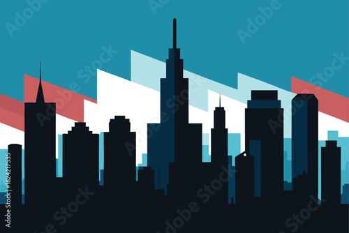 minimalist black and white city skyline of chicago.eps