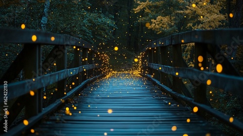 Fireflies on a Wooden Bridge