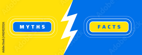 myths vs facts comparison concept background in modern style