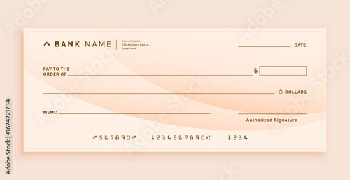 blank bank cheque money voucher template design