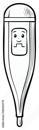 Cute thermometer with a happy face for measuring body temperature health check