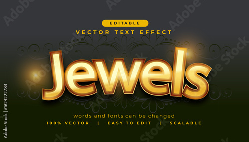 luxurious golden jewels text style with shiny effect mockup