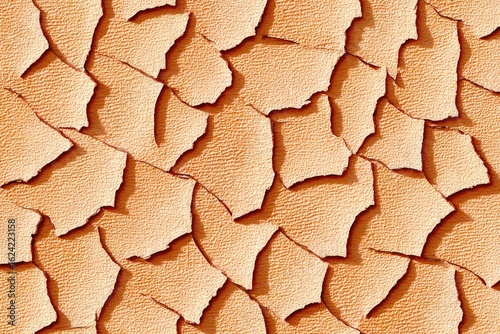 Close up of Cracked Earth Surface Showing Drought and Soil Degradation