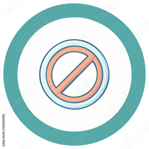 No sign vector illustration. Symbol icon with circle and diagonal line symbol design for graphic resources.