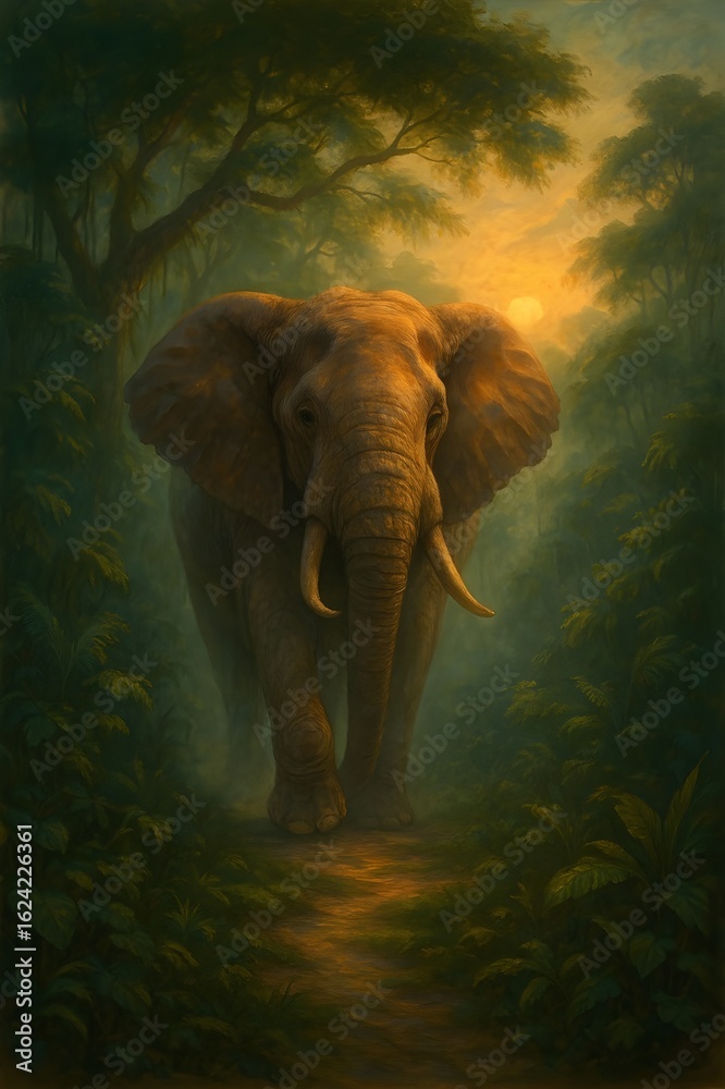 Fototapeta premium elephant in the water