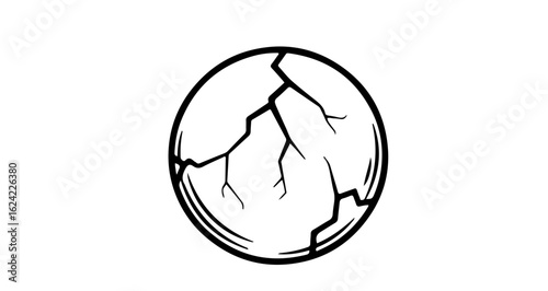 Cracked eggshell vector illustration design for easter egg hunt and broken egg graphic element concept vector