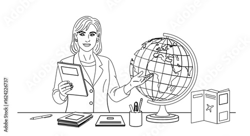 Teacher geography lesson world globe education travel planning study classroom learning teaching guide map 100