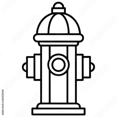 Wallpaper Mural Simple Black and White Line Drawing of a Fire Hydrant Design Icon Torontodigital.ca