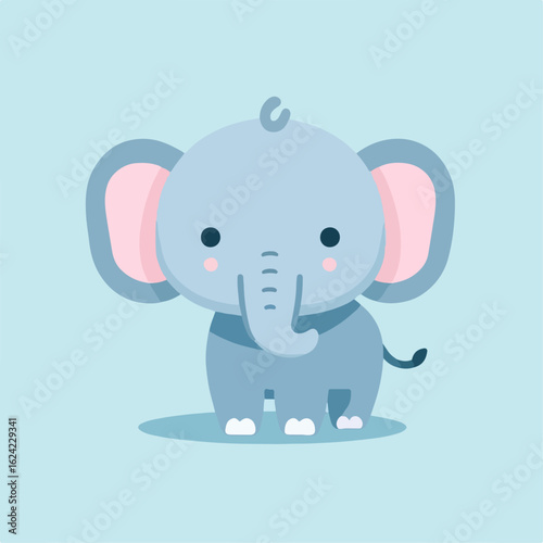 flat illustration of cute elephant