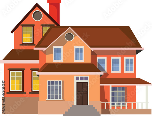 vector illustration of a brown house